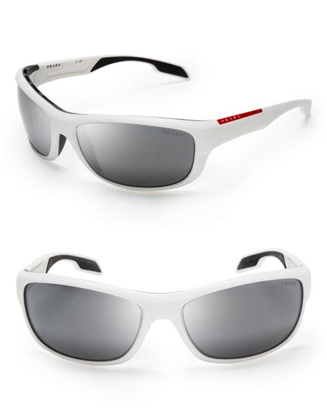 prada white & silver frame sunglasses|white prada shoes.